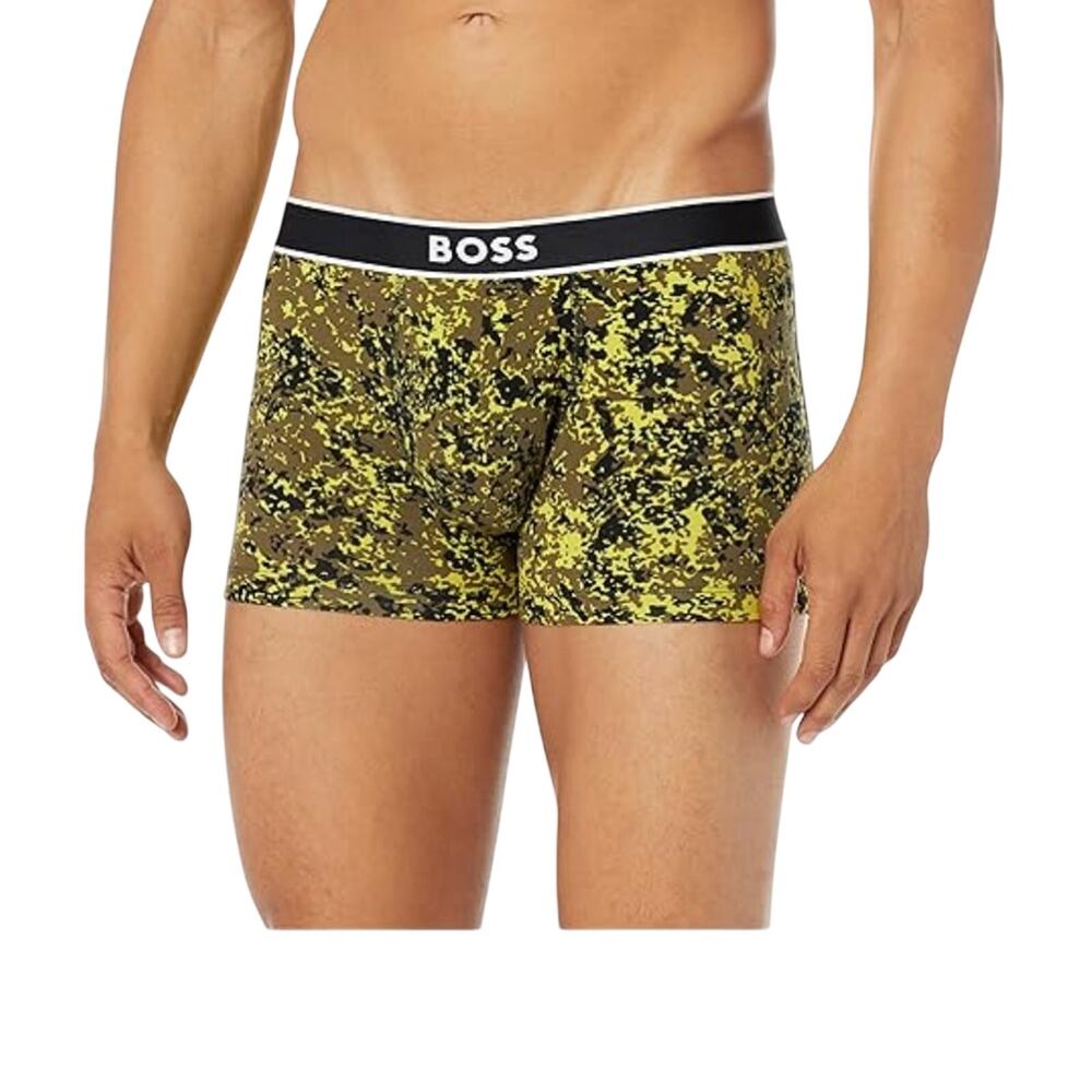 Hugo Boss Deep Melange Black Camo Men's 2.25" Inseam Trunks Size S